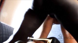 Her 1st very LARGE EBONY DICK