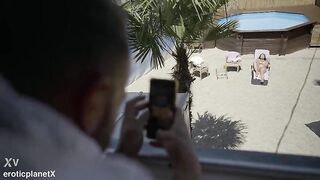 Damn HAWT German mother I'd like to fuck with large, natural melons gets drilled by the neighbour.