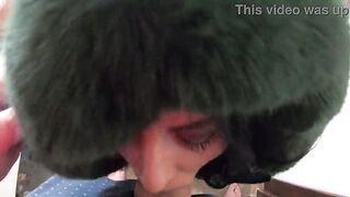 Lewd Older Climax – Oral sex & Cum on Green Shiny Downjacket