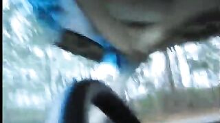 Spouse gets blowjob from wife during the time that driving and cums in her throat.