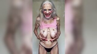 Unattractive old smokin' granny still desires to get screwed! [AI]