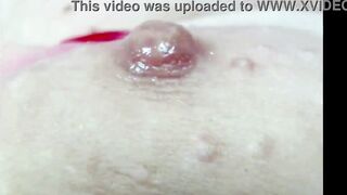 Very close-up shots of a aged doxy's twat with purple hair and other parts of her lascivious body...))