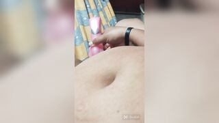Masturbating at night in the back balcony with view