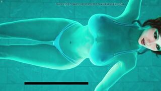 Stepmom Showing Her Large Butt And Bazookas Cleavage In Swimingpool