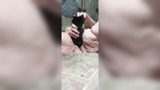 In Her Vagina Goes the Large Ebony Knob