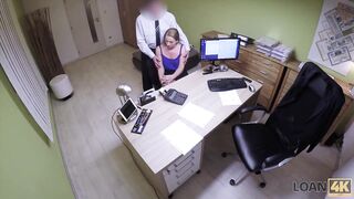 LOAN4K. Teen beauty can not pay for education so why seduces loan agent