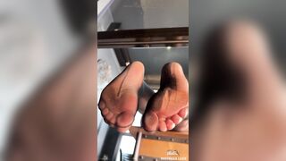 See Me Tease U with My Ripped Nylon Feet Throughout the Glass