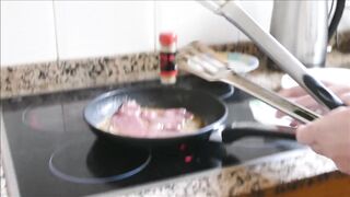 steak and fellatio day with hotwife pornstar NatalieK playful in underware