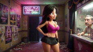 Stepdaughter Becomes the Virgin of the Porn Theater After Forbidden Wish for Stepfather (AI generated)