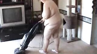 big beautiful woman vacuuming in the Naked Tons of large booty bending over shots - Not HD