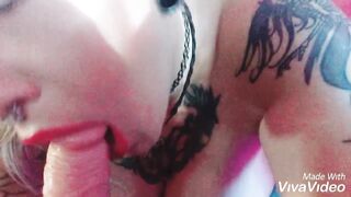HOT TATTED SWEETHEART GIVES SLOPPY NOISY ORAL POV