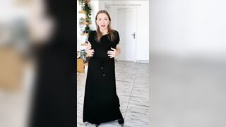 Sexy mother I'd like to fuck Shaking Massive Natural Titties, Wearing Ebony Nylons and High Heels