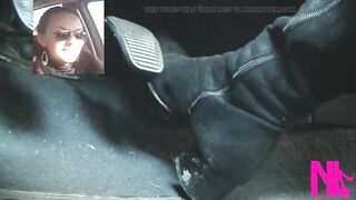 Driving Fast in Ebony Suede Knee High Boots