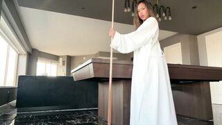 I distracted u bare on the pool table , now jack off for me