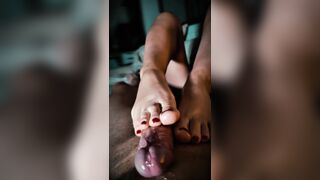 Footjob and Cum