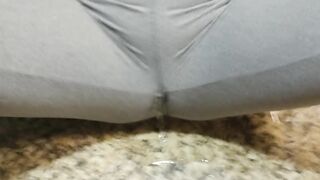 Pissing my panties and getting a golden shower at the same time