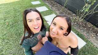 Breasty Hailey Rose & mother I'd like to fuck Raissa Bellini Oiled Up Throating Max Fills Giant Rod Outdoors