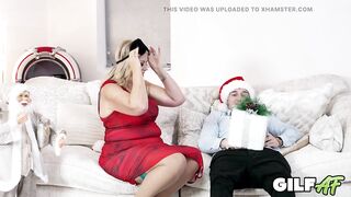 GILF Cassandra UK's Nasty Christmas Tit Jizz flow