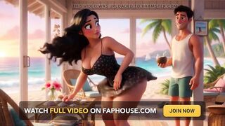 Stepmother's Secret Weekend Excitement at the Beach Chalet (ai Generated)
