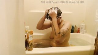 Short Hawt Hair Lathered up Shampooed
