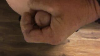 Jacking off! Flabby weenie cum discharged!