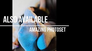 Mistresse legs teasing in white fishnets trailer