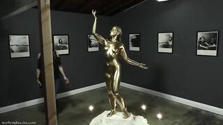 Golden Heist - Caroline Pierce & Star Nine Moist & Ribald Body Painting Statue Fetish TRAILER