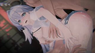 [Honkai: Star Rail] - Robin Swimsuit "SILENCED MELODY" (Tied Galactic Idol & POV Sandwich double penetration) (4K/60FPS) - (銀河の歌姫わからせ)