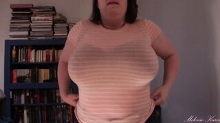 Giant boob tit drop sheer shirt