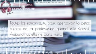 The teacher fingers herself underneath her desk - French audio JOI hot teacher