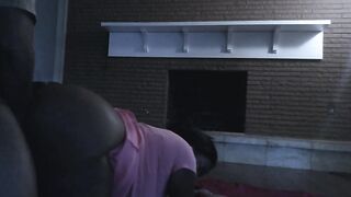 Drilled her large butt booty outside in the back yard