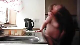 Grandma and grandpapa banging in the kitchen