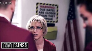 Golden-haired Aged Teacher Team-fucked After Class