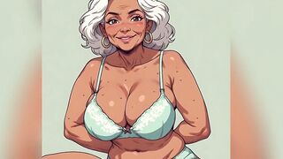 Hawt Curvy Matures Brassiere and Panty Art