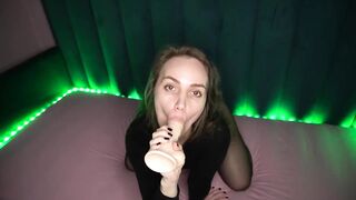 Slim mother I'd like to fuck sucks her sex tool with a deepthroat along with jelly bears