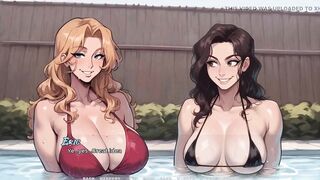 My Fresh Girlfriend [ Taboo Comics Game ] Ep.52 Caught My mother I'd like to fuck Neighbour Boob in the Pool Just Next to My Stepmom!