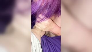 Large tit purple haired pawg sucking dick