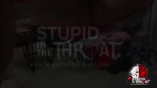 Wife hanging from our sex swing. Toy sucking the juice right without her. Spouse finishes her off
