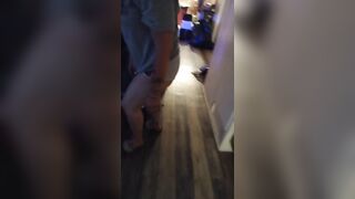 white beauty bending over in front of me