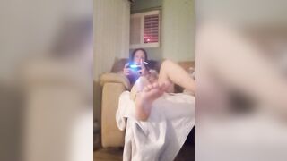 Mamacita sexually excited and playing clip games during the time that getting her pants juicy