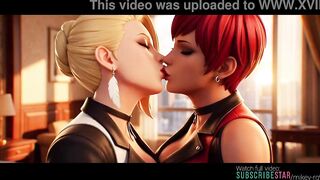 Aged x Vice lesbo giving a kiss (The king of Fighters /AI generated)