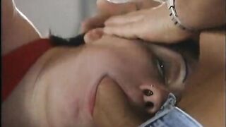 This babe eats ramrod cum and piddle