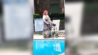 Summer Has Arrived! Time for the 1st Visit to the Pool Hot Large Nurse Vicki Style!