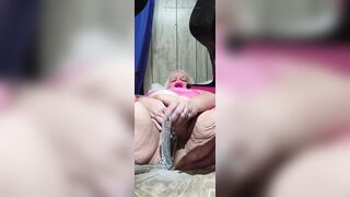 Screwing Herself with a Silvery Dong the Cumming Won't Stop