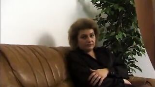 Hirsute older is draining man's pecker at the casting