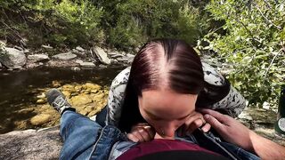SISTER IN LAW SUCKS RAMROD BY THE RIVER DURING FAMILY BBQ NEARLY GETS CAUGHT