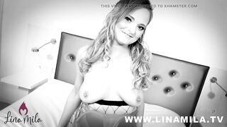 DOUBLE SEX-TOY ORGASMS at LESBO WASHROOM SEX ! Lina Mila and Bonnie Praline