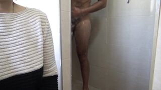 Real voyeur stepmother tells stepson to shower in front of her