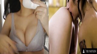 TRANS REACT - Transsexual has a physical exam with trans nurse- Gets creampie smutty