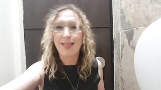 Pissing in the toilets and having a smack. Essex Angel Lisa is at it anew